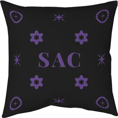 Khieu Sacramento Basketball Colors Black Twill Pillow 14 Inch X 14 Inch