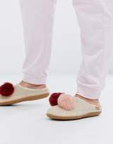 Thumbnail for your product : Toms pom pom slipper mules in pink mix