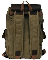 Thumbnail for your product : Black Rivet Adult Canvas Backpack W/ Leather Accents Green