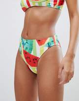 Thumbnail for your product : Jaded London Watermelon High Leg Bikini Bottoms