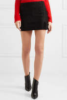 Thumbnail for your product : Saint Laurent Lace-up Suede Mini Skirt - Black