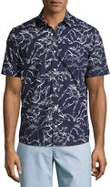 Thumbnail for your product : Michael Kors Palm Leaf Short-Sleeve Sport Shirt, Navy