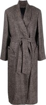 Checked Belted Coat 