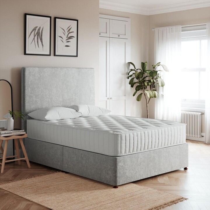 Dunelm Luxury Chenille Divan Base Grey ShopStyle Beds & Headboards