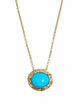 SUSANNAH KING 9kt Yellow Gold Turquoise Pendant Necklace