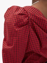 Thumbnail for your product : RED Valentino One-shoulder Gingham Cotton-blend Bodysuit - Black Red