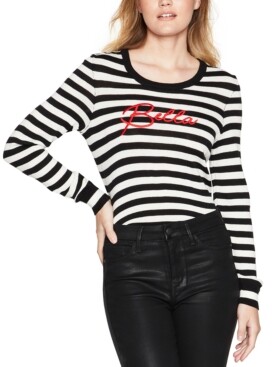 BCBGeneration Striped Embroidered Sweater