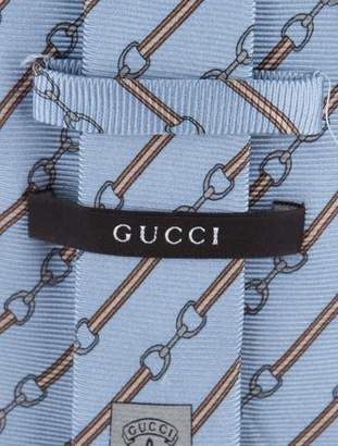 Gucci Horsebit Print Silk Tie