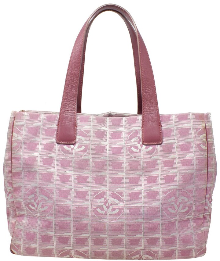 Chanel Lavender Pink Canvas Medium Travel Ligne Tote (Authentic Pre-Owned)  - ShopStyle