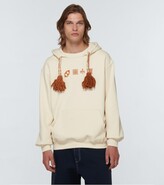 Thumbnail for your product : Adish Tasseled cotton jersey hoodie