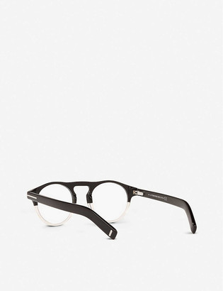 Tom Ford FT5628-B two-tone acetate round-frame eyeglasses