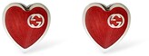 Thumbnail for your product : Gucci Interlocking G enamel heart earrings