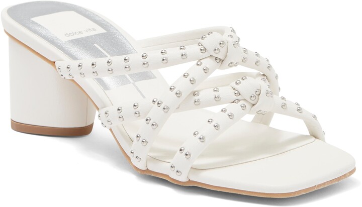 Details about   Sandal White Leather Crisscross With Fastening Back 70GD