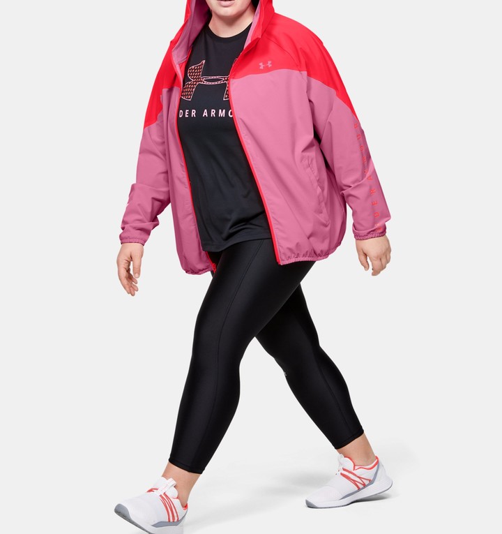 women's ua woven branded full zip hoodie