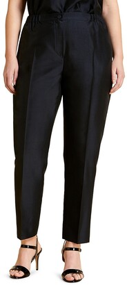 ivory silk cigarette pants