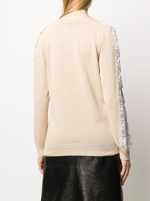 Boutique Moschino Lace-Embellished Relaxed-Fit Jumper