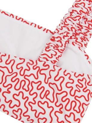 Fisch Carambole Cutout Abstract-print Bikini Top - Red Print