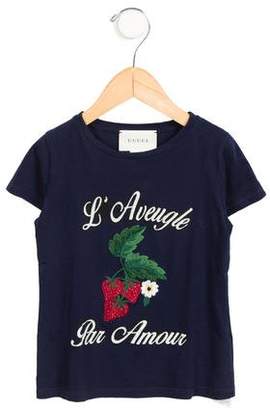 Gucci Girls' Embroidered Graphic Top