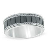 Thumbnail for your product : Zales Men's 8.0mm Wedding Band in Black Ceramic with Stainless Steel