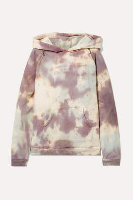 BRIGITTE Tre By Natalie Ratabesi TRE by Natalie Ratabesi - The Embellished Tie-dyed Cotton-terry Hoodie - Lilac