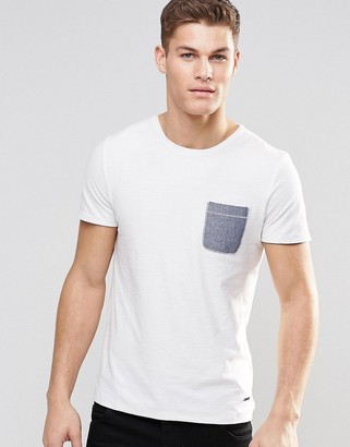 BOSS ORANGE By Hugo Boss T-Shirt With Contrast Pocket In White