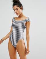 Thumbnail for your product : Motel Stripe Bardot Swimsuit