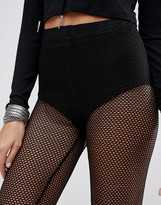 Thumbnail for your product : boohoo Fishnet Cropped Leggings