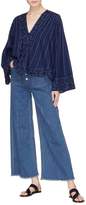 Thumbnail for your product : Elizabeth and James 'Carmine' frayed cuff wide leg jeans