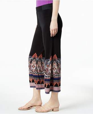 INC International Concepts Cropped Printed-Hem Pull-On Pants, Created for Macy's