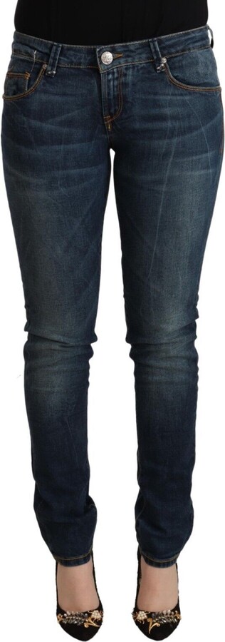 Acht Washed Cotton Slim Fit Low Waist Women's Jeans