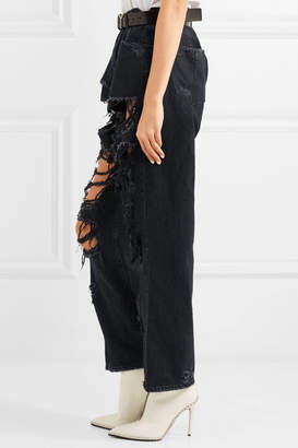 Unravel Project - Distressed Oversized Jeans - Black
