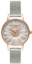 Thumbnail for your product : Olivia Burton 3D Daisy Rose-Gold and Silver Mesh Bracelet Watch