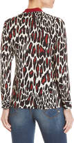Thumbnail for your product : Gaudi' Gaudi Leopard Print Tie-Neck Top