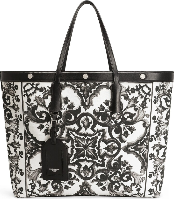 Dolce & Gabbana Canvas Majolica Tote Bag