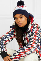 Thumbnail for your product : Perfect Moment Pompom-embellished Intarsia Merino Wool-blend Beanie - White