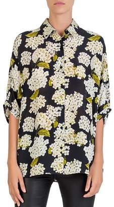 The Kooples Silk Hortensia-Print Shirt