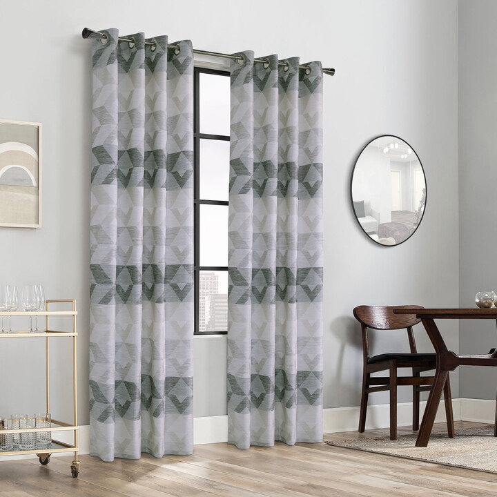 Loft Living Jupiter Multi-weave Jacquard Grommet Curtain Panel 52" x 84" in Natural