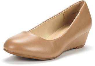 DREAM PAIRS Women's Debbie Mid Wedge Heel Pump Shoes