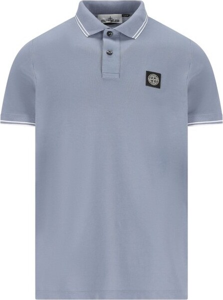 Stone Island Logo Patch Short-Sleeve Polo Shirt