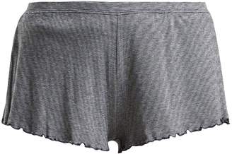 SKIN Michaela striped pima-cotton shorts