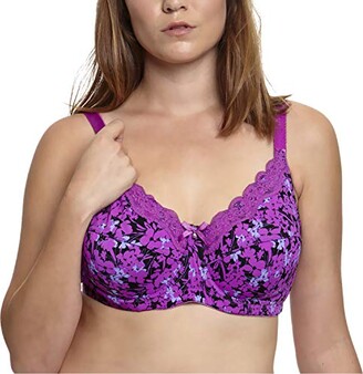 MIERSIDE Women's Full Coverage Underwire Non Padded Printing Floral  Minimizer Bra (36D - ShopStyle