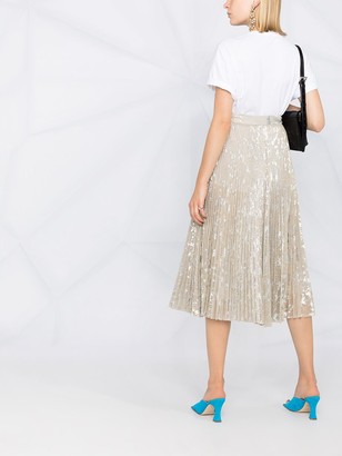 Blumarine Metallic Pleated Skirt