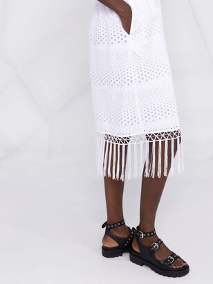 Karl Lagerfeld Paris Tassel-Detail Short-Sleeve Dress