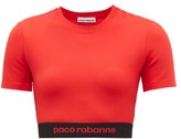Thumbnail for your product : Paco Rabanne Logo-hem Jersey Cropped Top - Red