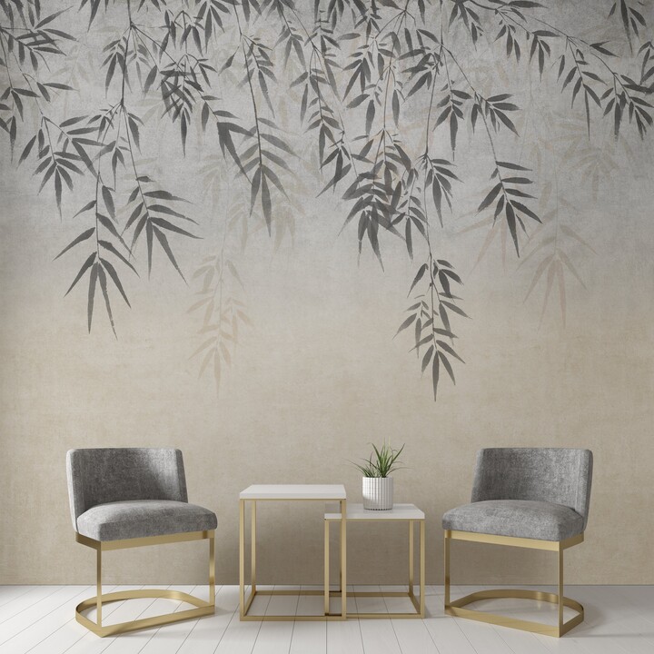 Dunelm Ombre Leaf Mural Natural ShopStyle Decor