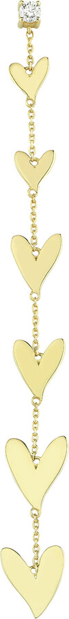 CHARMS COMPANY Be Mine 14k Yellow Gold Diamond Long Single Earring