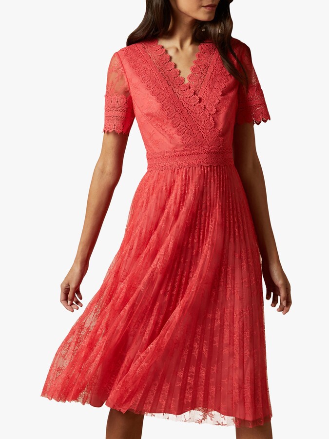 Ted Baker Sonyyia Lace Dress, Coral Orange - ShopStyle