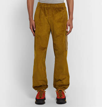 Acne Studios Payden Tapered Canvas-Panelled Cotton-Corduroy Cargo Trousers