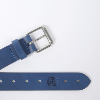 Paul Smith Men's Sky Blue Punched Hole Leather Belt