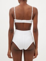 Thumbnail for your product : Marine Serre Crescent Moon-embroidered Jersey Bralette - White